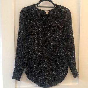 JCREW black and white long sleeve dress shirt